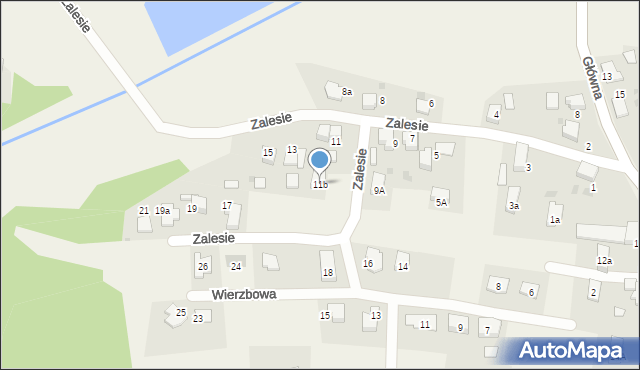 Nieborowice, Zalesie, 11b, mapa Nieborowice