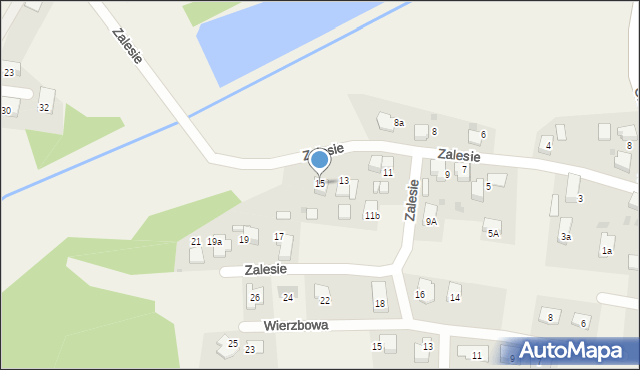 Nieborowice, Zalesie, 15, mapa Nieborowice