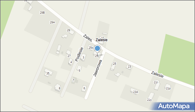 Nieborowice, Zalesie, 25j, mapa Nieborowice