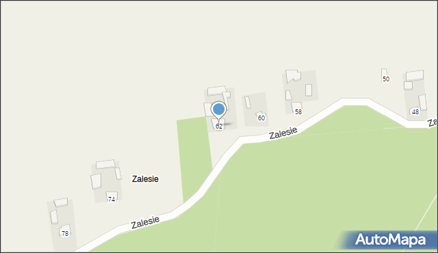 Niedrzwica Kościelna, Zalesie, 62, mapa Niedrzwica Kościelna