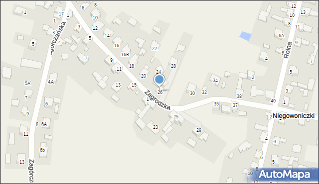 Niegowoniczki, Zagrodzka, 26, mapa Niegowoniczki