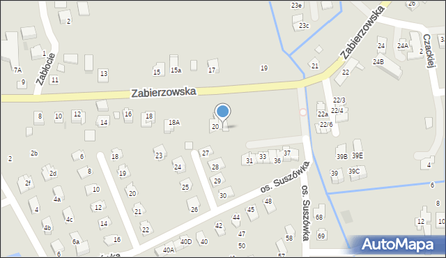 Niepołomice, Zabierzowska, 20a, mapa Niepołomice