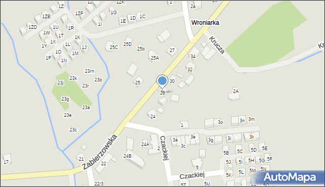 Niepołomice, Zabierzowska, 28, mapa Niepołomice