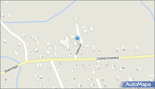 Niepołomice, Zabłocie, 1, mapa Niepołomice