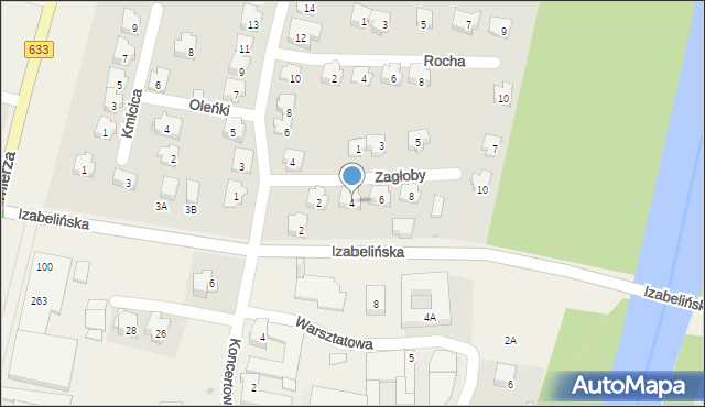 Nieporęt, Zagłoby Jana Onufrego, 4, mapa Nieporęt