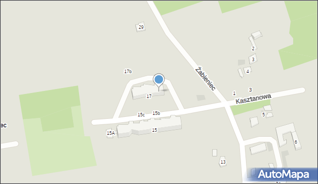 Nieszawa, Żabieniec, 17a, mapa Nieszawa