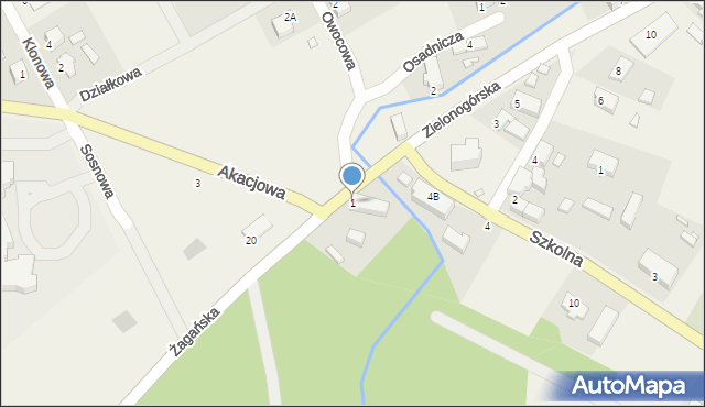 Niwiska, Żagańska, 1, mapa Niwiska