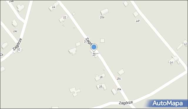 Nowa Ruda, Zagórze, 20, mapa Nowa Ruda