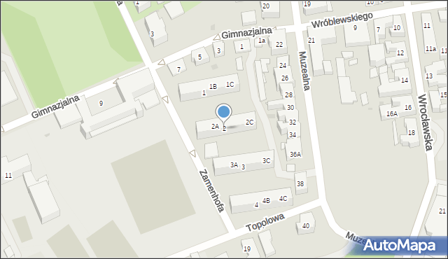 Nowa Sól, Zamenhofa Ludwika, dr., 2, mapa Nowa Sól