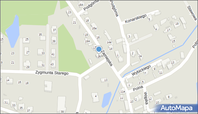 Nowa Sól, Zamiejska, 15, mapa Nowa Sól