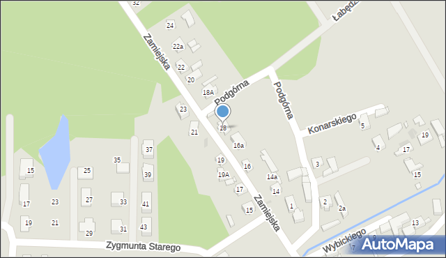 Nowa Sól, Zamiejska, 18, mapa Nowa Sól