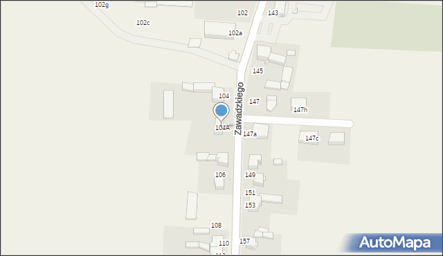 Nowa Wieś, Zawadzkiego Aleksandra, gen., 104A, mapa Nowa Wieś