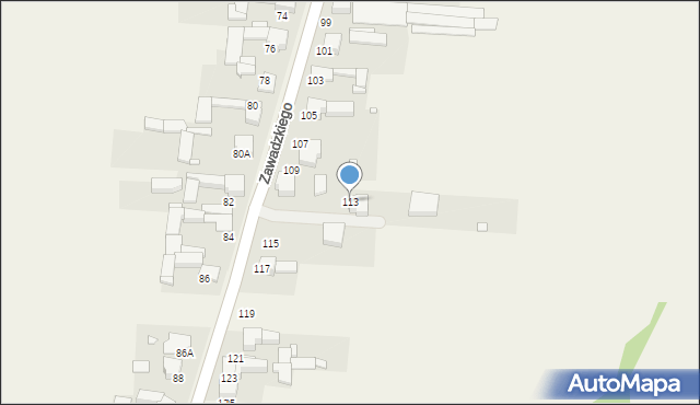Nowa Wieś, Zawadzkiego Aleksandra, gen., 113, mapa Nowa Wieś