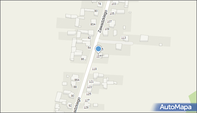 Nowa Wieś, Zawadzkiego Aleksandra, gen., 117, mapa Nowa Wieś