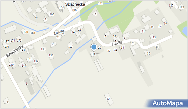 Nowa Wieś Szlachecka, Zawiła, 18, mapa Nowa Wieś Szlachecka