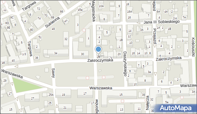 Nowy Dwór Mazowiecki, Zakroczymska, 28, mapa Nowy Dwór Mazowiecki
