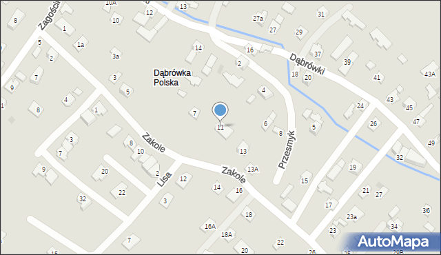 Nowy Sącz, Zakole, 11, mapa Nowego Sącza