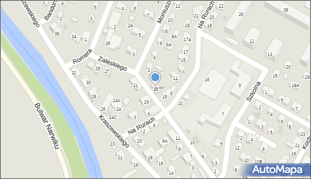 Nowy Sącz, Zaleskiego Bogdana, 18, mapa Nowego Sącza