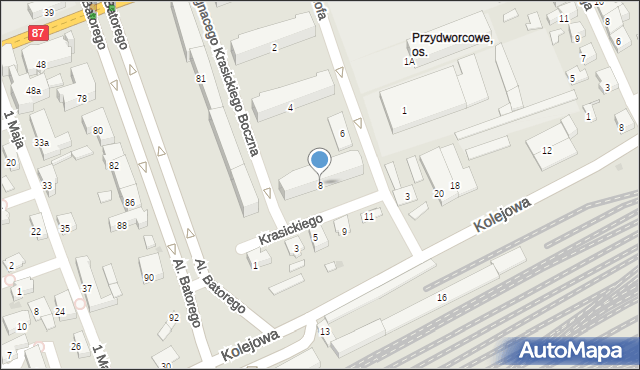 Nowy Sącz, Zamenhofa Ludwika, dr., 8, mapa Nowego Sącza