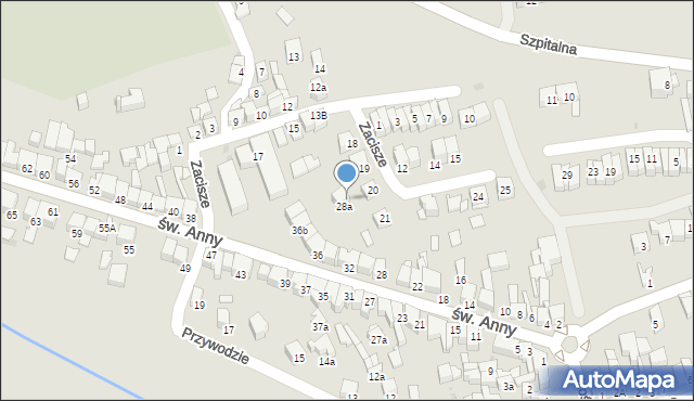 Nowy Targ, Zacisze, 28A, mapa Nowego Targu