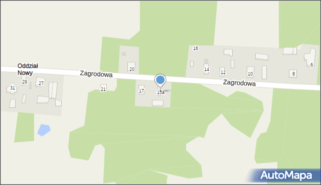 Oddział, Zagrodowa, 15a, mapa Oddział