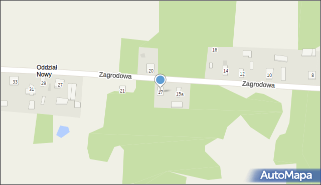 Oddział, Zagrodowa, 17, mapa Oddział