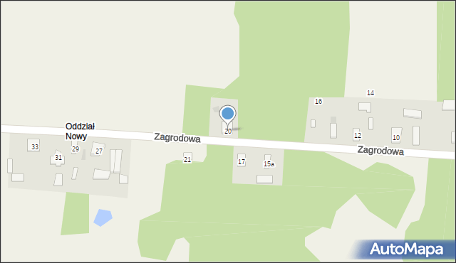 Oddział, Zagrodowa, 20, mapa Oddział