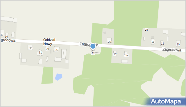 Oddział, Zagrodowa, 21, mapa Oddział