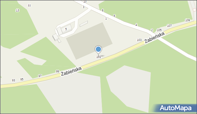 Odporyszów, Żabieńska, 101, mapa Odporyszów