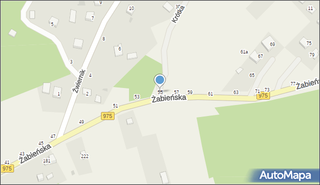 Odporyszów, Żabieńska, 55, mapa Odporyszów