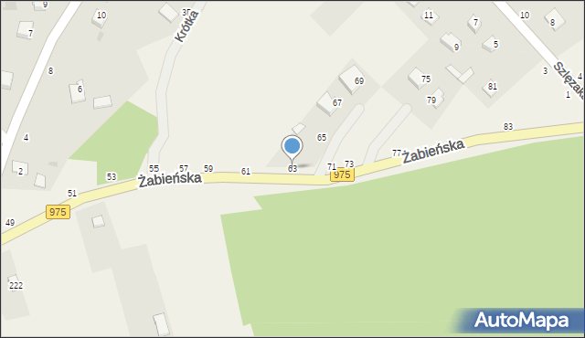 Odporyszów, Żabieńska, 63, mapa Odporyszów