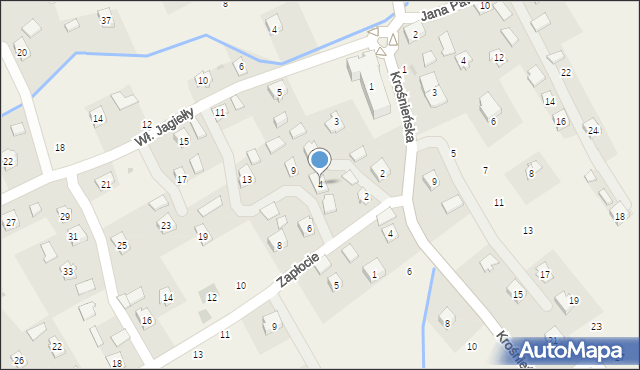 Odrzykoń, Zapłocie, 4, mapa Odrzykoń