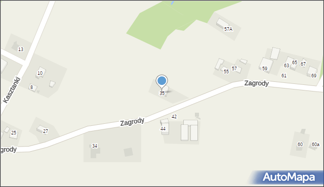 Okocim, Zagrody, 35, mapa Okocim