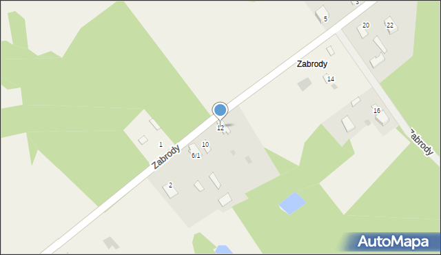 Olchówka, Zabrody, 12, mapa Olchówka