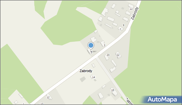 Olchówka, Zabrody, 5, mapa Olchówka