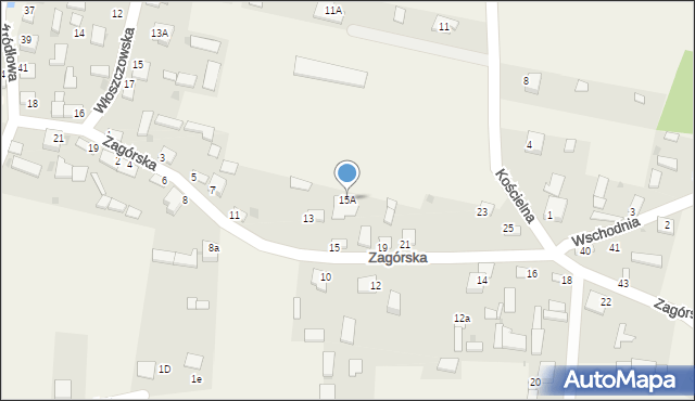 Oleszno, Zagórska, 15A, mapa Oleszno