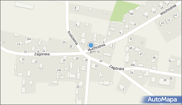 Oleszno, Zagórska, 40, mapa Oleszno