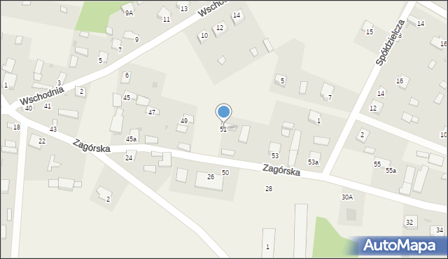 Oleszno, Zagórska, 51, mapa Oleszno