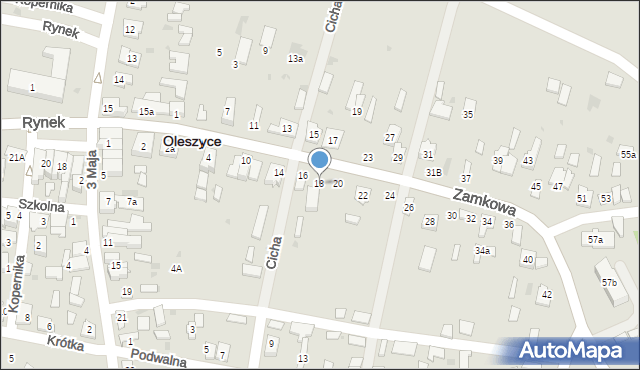 Oleszyce, Zamkowa, 18, mapa Oleszyce