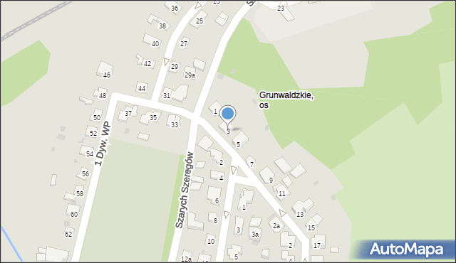 Olsztyn, Zawiszy Czarnego, 3, mapa Olsztyna