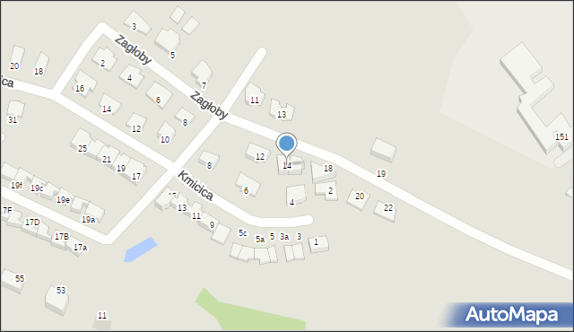 Olsztyn, Zagłoby Jana Onufrego, 14, mapa Olsztyna