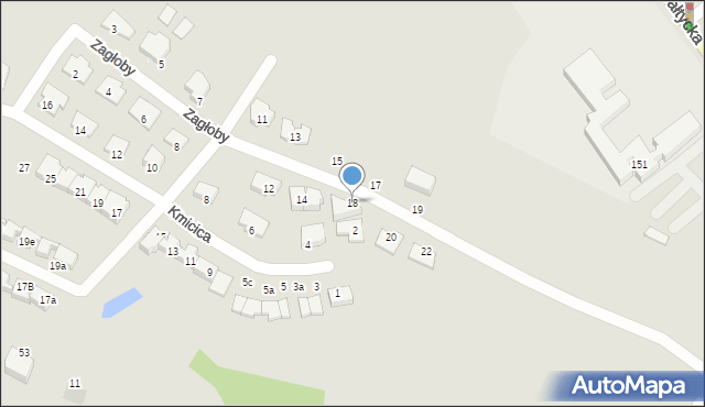 Olsztyn, Zagłoby Jana Onufrego, 18, mapa Olsztyna