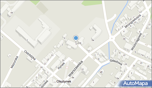 Olsztynek, Zamkowa, 1, mapa Olsztynek