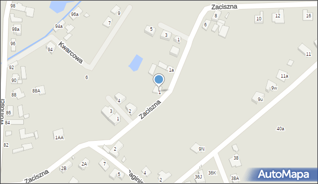 Opole, Zaciszna, 1, mapa Opola