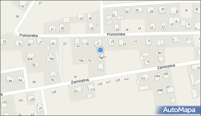 Orle, Zamostna, 74a, mapa Orle