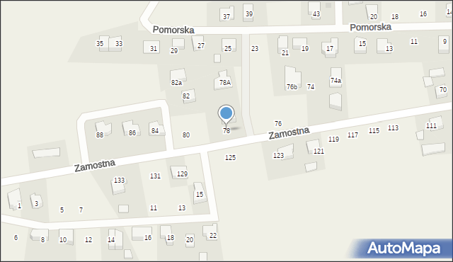 Orle, Zamostna, 78, mapa Orle