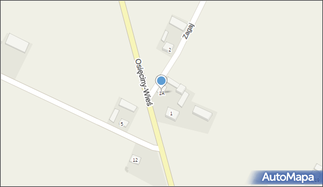 Osięciny, Zagaj, 1A, mapa Osięciny