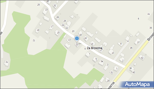 Osiek, Zabrzezinie, 11, mapa Osiek