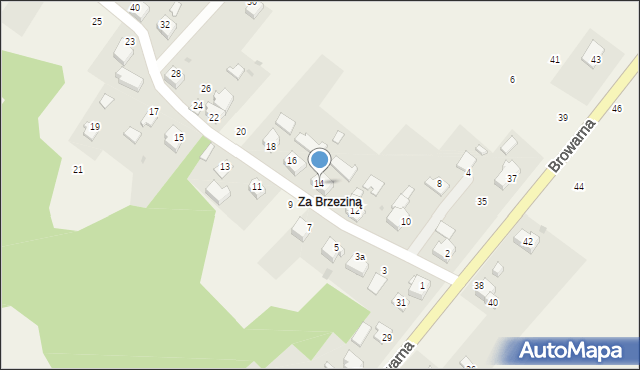 Osiek, Zabrzezinie, 14, mapa Osiek