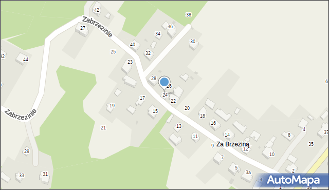 Osiek, Zabrzezinie, 24, mapa Osiek